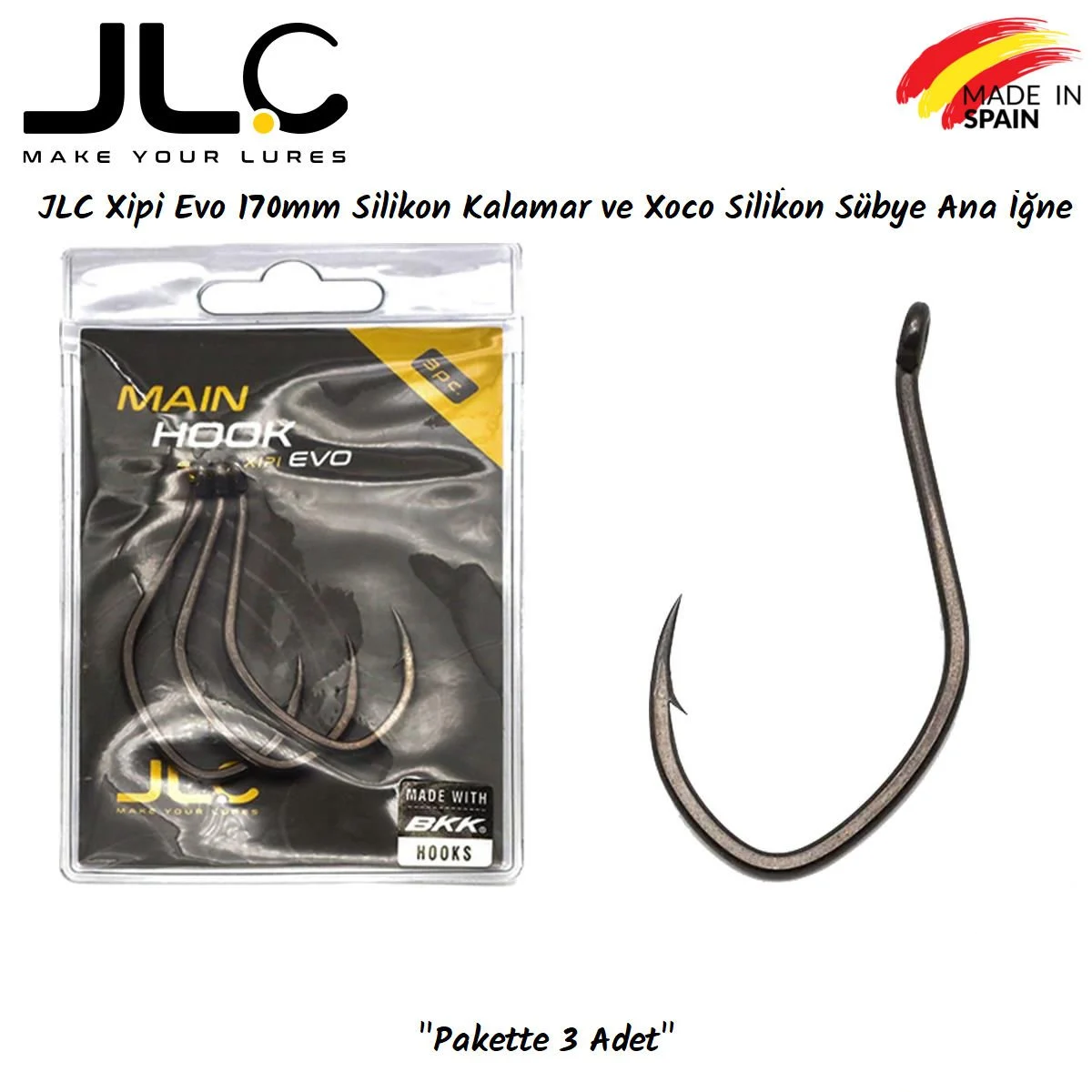 JLC Xipi Silikon Kalamar ve Xoco Silikon Sübye Ana İğne 3 Adet/Paket